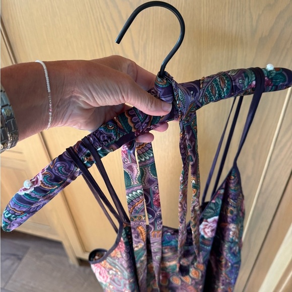 Vintage California Miss Floral Paisley Chemise Slip Dress With Matching Hanger L - Picture 13 of 13